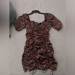 For love and lemons black/floral silk dress